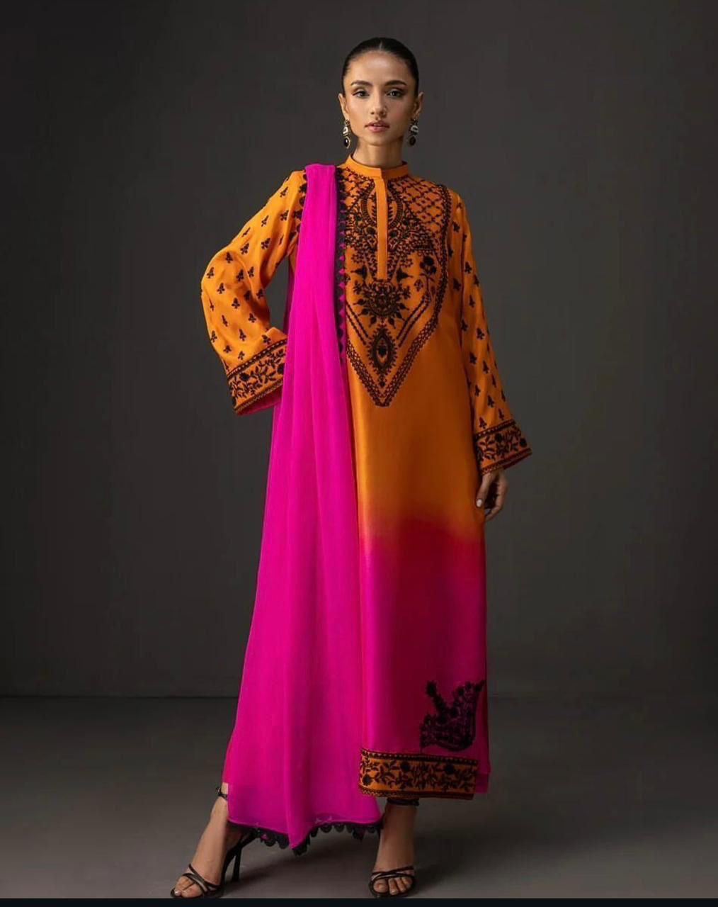 WINTER SILK DIGITAL PRINTED 3-PIECE - SD#28